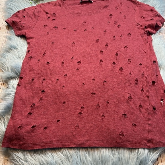 IRO Clay Cutout Linen Tee Red sz XS - Picture 5 of 10
